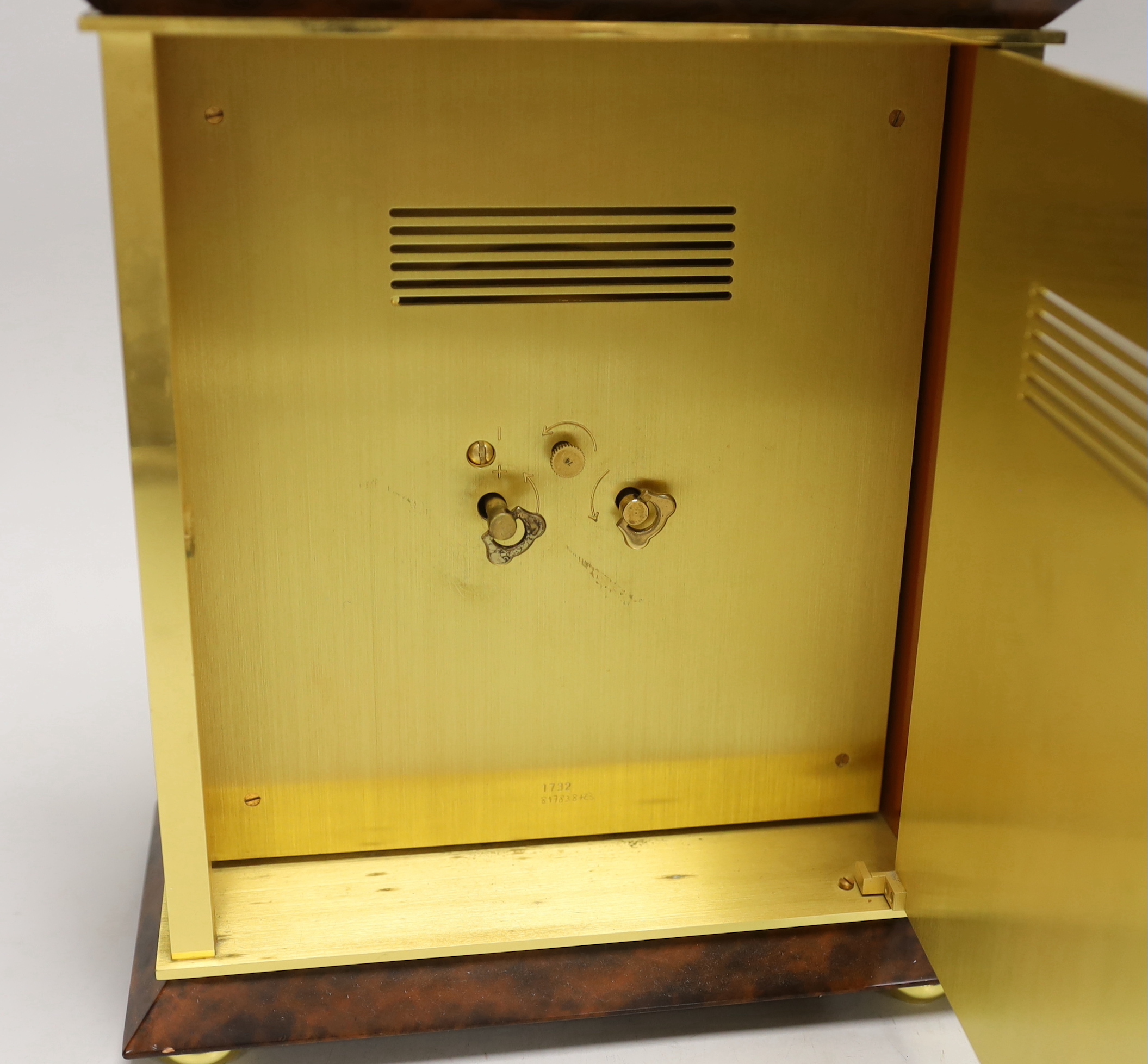 A Beyer Luxor mantel clock, boxed